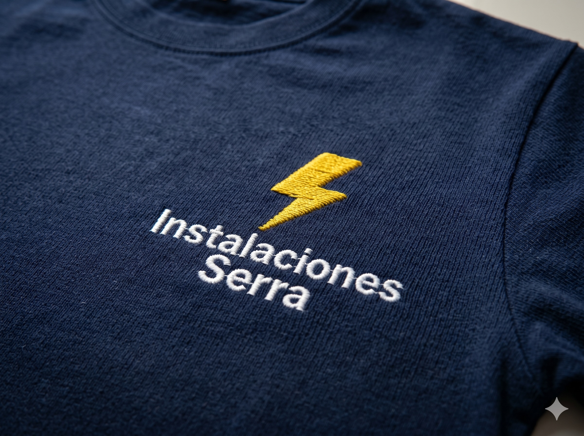 Camiseta de treball amb logo brodat per a empresa d'instal·lacions